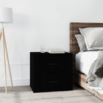 vidaXL Table de chevet Noir 50x39x47 cm