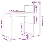 vidaXL Bureau d'écriture Chêne artisan Panneau de particules Moyen
