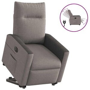 vidaXL Fauteuil inclinable électrique taupe tissu