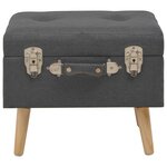 Banquette pouf tabouret meuble tabouret de rangement 40 cm gris foncé tissu 3002158
