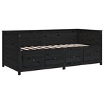 vidaXL Lit de jour sans matelas noir 75x190 cm bois de pin massif