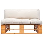 vidaXL Canapé de jardin palette avec coussins sable Pinède