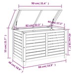 vidaXL Boîte de rangement de jardin 90x48x55 cm bois d'eucalyptus