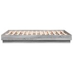 vidaXL Cadre de lit avec LED sans matelas sonoma gris 135x190 cm
