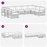 vidaXL Ensemble de canapés d'extérieur 9 pc Blanc et anthracite