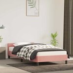 vidaXL Cadre de lit et tête de lit sans matelas rose 90x190 cm velours