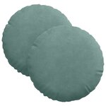 vidaXL Coussins de siège 2 Pièces Vert Mer Ø 40 x 13 cm Velours