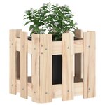 vidaXL Jardinière avec design de clôture 30x30x30 cm pin massif