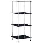 vidaXL Étagère 4 niveaux Noir 40x40x100 cm Verre trempé