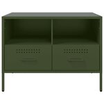 vidaXL Meuble TV vert olive 68x39x50 5 cm acier laminé à froid