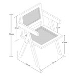 Chaise de salle à manger bambou rotin 79 x 50 x 50 cm naturel 03_0009198