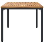 vidaXL Tables de jardin Naturel et noir 150 x 90 x 75 cm