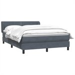 vidaXL Sommier à lattes de lit et matelas gris foncé 140x220cm velours