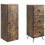 vidaXL Ensemble de Meubles 2 Pièces Chêne fumé 34 5 x 34 5 x 90 cm