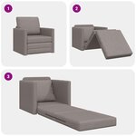 vidaXL Canapé-lit avec coussin Taupe 74 x 77 x 81 cm tissu