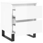 vidaXL Tables de chevet 2 Pièces blanc brillant 40x35x50 cm