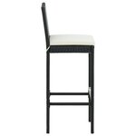 vidaXL Ensemble de bar de jardin 3 Pièces et coussins Résine tressée Noir