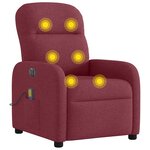vidaXL Fauteuil de massage inclinable électrique Rouge bordeaux Tissu