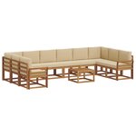 vidaXL Ensemble de canapés d'extérieur 11 Pièces Naturel et Beige