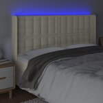 vidaXL Tête de lit à LED Crème 183x16x118/128 cm Similicuir