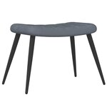 vidaXL Chaise de relaxation avec repose-pied Gris foncé Velours