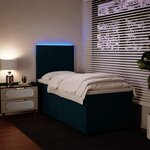 vidaXL Sommier à lattes de lit avec matelas bleu 90x190 cm velours