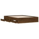 vidaXL Cadre de lit et tiroirs chêne marron 150x200 cm bois ingénierie