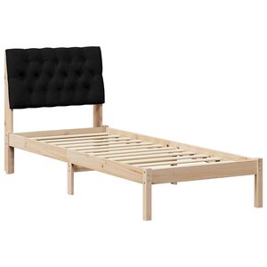 vidaXL Cadre de lit avec tête de lit rembourrée Marron 75 x 190 cm