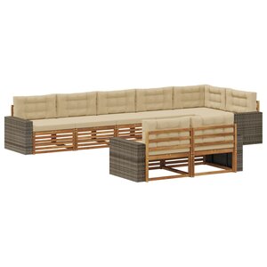 vidaXL Ensemble de canapés d'extérieur 8 pc Naturel et Beige