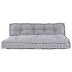 Coussin de canapé palette vidaXL avec dossier en tissu gris