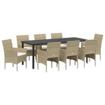 vidaXL Ensemble de Salle à Manger de Jardin 4 Pièces Beige Rotin Poly