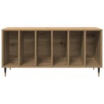 vidaXL Meuble à vinyles avec étagère chêne artisanal 100 x 38 x 48 cm