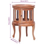 vidaXL Armoire de vitrine Naturel 50x50x76 cm Bois d'acajou massif