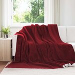 vidaXL Jeté Rouge Bordeaux 240 x 270 cm Toison