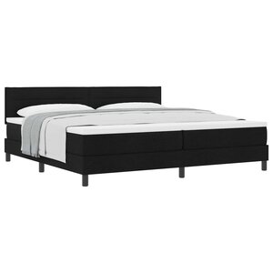 vidaXL Lit à ressorts avec matelas Noir 200 x 200 cm tissu