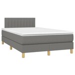 vidaXL Sommier à lattes de lit et matelas et LED Gris foncé 120x200 cm