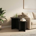 vidaXL Ensemble de tables d'appoint 2 pc Chêne noir Ø 45 x 45 cm