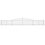 vidaXL Paniers à gabions arqués 15 Pièces 400x50x40/60 cm Fer galvanisé