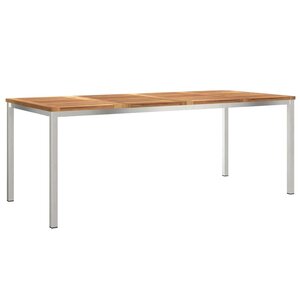 vidaXL Table à manger d'extérieur Marron Bois de teck solide