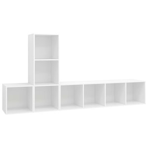 vidaXL Ensemble de meuble TV 3 Pièces Blanc Bois d'ingénierie