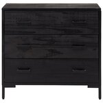 vidaXL Commode Noir 75x35x70 cm Bois de pin massif