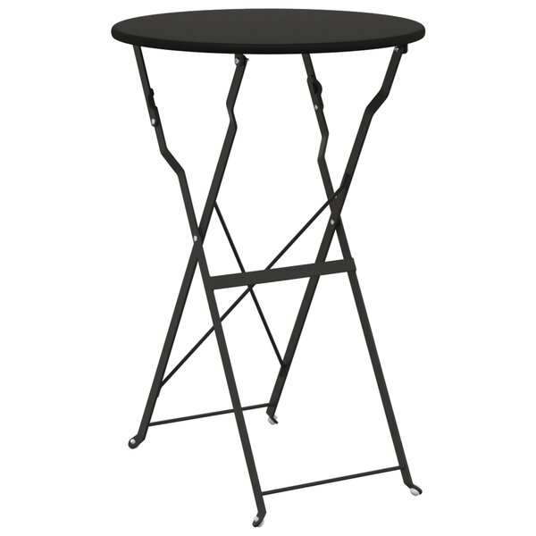 vidaXL Table bistrot pliante Anthracite Ø50x71 cm Acier revêtu de poudre