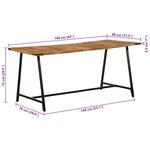 vidaXL Table à manger 160x80x75 cm bois de manguier massif