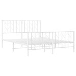 vidaXL Cadre de lit métal sans matelas et pied de lit blanc 140x190 cm