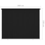 vidaXL Store roulant d'extérieur 300x230 cm Noir