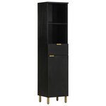 vidaXL Armoire de salle de bain noir 38x33x160 cm bois massif manguier