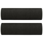 vidaXL Canapé 3 places avec oreillers décoratifs noir 180 cm tissu