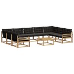 vidaXL Ensemble de canapés d'extérieur 10 pc Blanc et noir