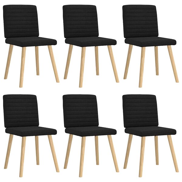 vidaXL Chaises à manger lot de 6 noir tissu