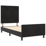 vidaXL Cadre de lit noir 90x200 cm velours